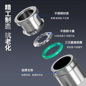 Connecteur rapide pneumatique en acier inoxydable 304 PL8-02, angle droit, haute température, haute pression, résistant à la corrosion, pièces pneumatiques - Product Image 1