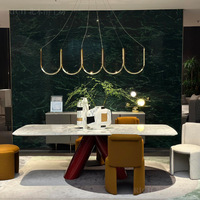 Rock Slab Italienischer minimalisti scher Stil Internet Promi Alpha Villa Großer flacher Boden Großer Apartment Esstisch