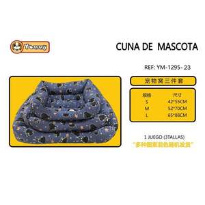 Set Letto per Animali Domestici in Tre Pezzi Imbottito in Cotone Modello YM1295 - Product Image 1