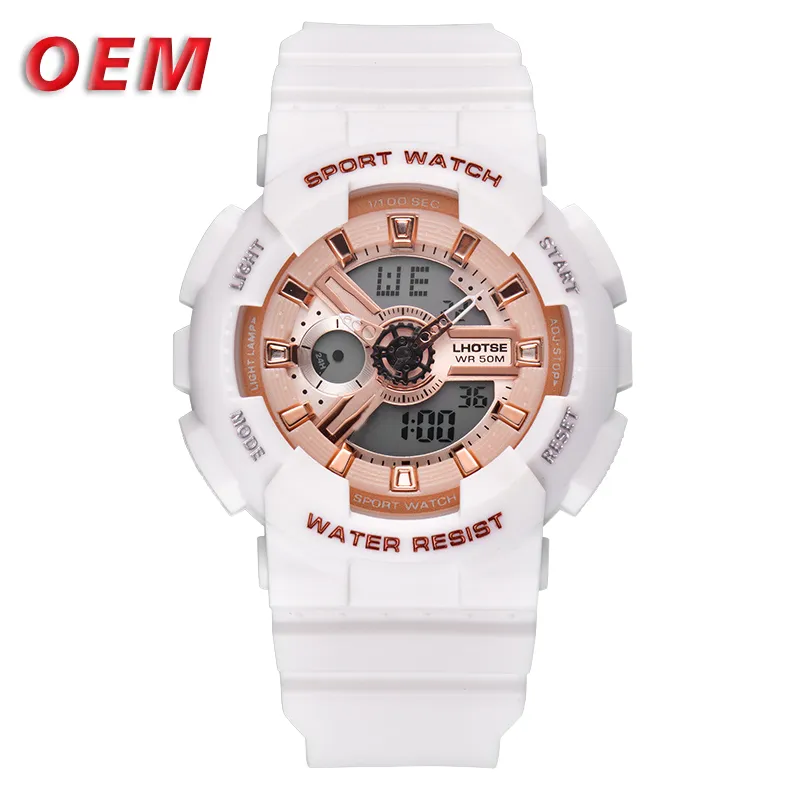 LHOTSE OEM MEN watch Upscale DUAL TIME sports digital for waterproof luminous digital wrist watch kids 3002