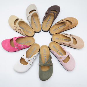 Sandalias de Mujer de Alta Calidad, Suaves, con Suela Gruesa, Diseño de Tiras Cruzadas, Personalizadas, Tipo Mule, de Gamuza, con Suela de <span class=keywords><strong>EVA</strong></span> Antideslizante y Cómodas - Product Image 2
