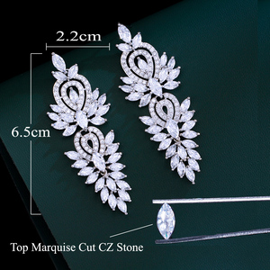 Nouvel arrivage de boucles d'oreilles de luxe Vintage en zircon cubique pour <span class=keywords><strong>femme</strong></span> - Product Image 4
