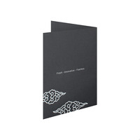 Papel negro A4 tamaño carta carpetas de archivos de documentos carpetas de presentación de empresa personalizadas con bolsillos y ranura para tarjeta de visita