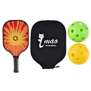 IMAO Fiberglass Pickleball Set With 4 Pickleballs 2 Pickleball Paddles