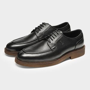 Zapatos de Cuero para Hombre - Brogues Modernos Impermeables y con Aumento de Altura, Zapatos Formales y Casuales Británicos con Cordones y Punta Redonda - Product Image 2