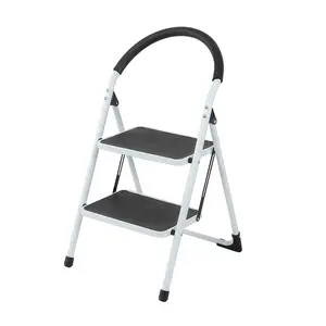 Heavy-Duty Household Portable Iron 4-Step Folding Step Ladder European Design Style Steel Ladder Stools Custom Length Home Use
