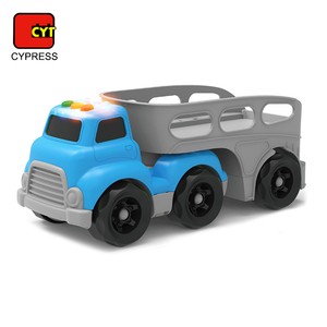 Venta caliente inercia coche de juguete rueda libre coche transporte remolque camión de transporte con luz y música coche juguetes para niños - Product Image 3