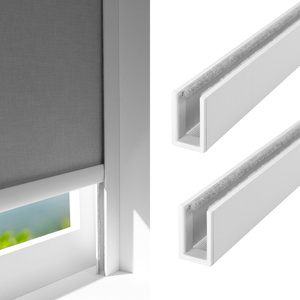 ZSTARR <span class=keywords><strong>Kit</strong></span> de rail latéral blanc en aluminium en forme de U pour stores enrouleurs, bloqueur de lumière - Product Image 2