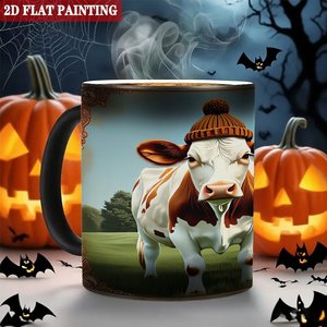Taza Mágica Negra Esmerilada de 11 oz, Taza de Té de Cerámica que Cambia de Color con el Calor - Product Image 6