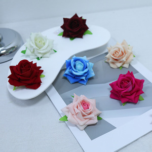 Rose artificielle en soie, petite fleur en velours pour la décoration de la maison, accessoires de photographie, décoration de gâteaux, bouquet, arrangement de mariage - Product Image 1