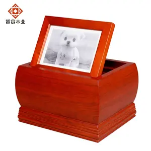 畅销批发高品质工厂定制桦木 + 中密度纤维板木制宠物骨灰盒