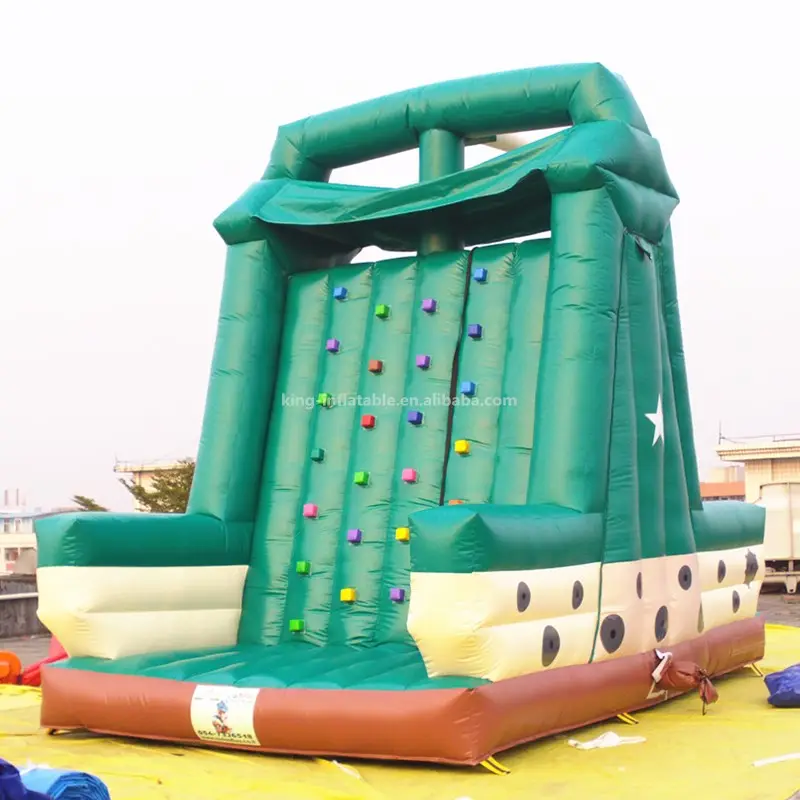 Colorful Inflatable Climbing Wall Bouncer Inflatable Dry Slide For Fun