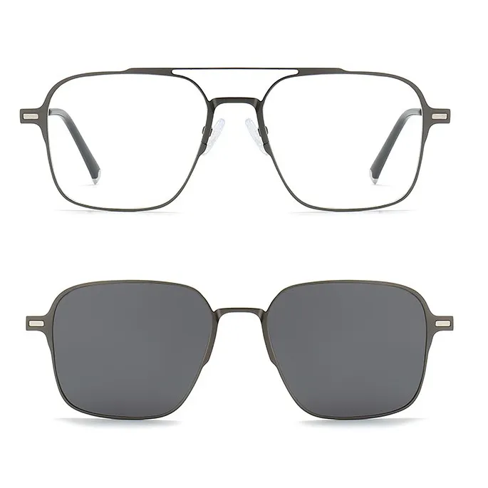 Montature in metallo occhiali ottici cateye montature in vetro occhiali ottici blu che bloccano la luce occhiali da sole da uomo polarizzati