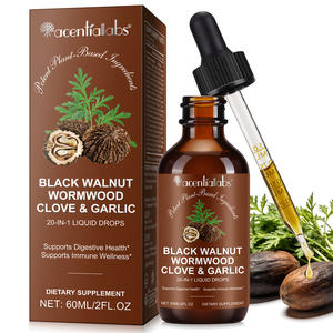 Acentiallabs Plant Extract Black Walnut Wormwood Clove <strong>Garlic</strong> Liquid Drops Restore Gut Balance Black Walnut Wormwood Liquid Drop - Product Image 1