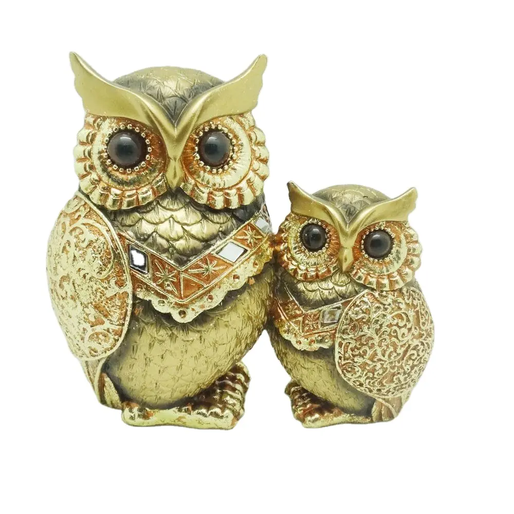 Souvenir gift modern home decoration mother with baby owl figures