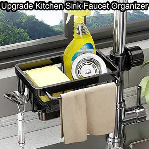 Kitchen <b>Sink</b> Faucet Organizer Multifunction <b>Sponge</b> <b>Holder</b> <b>for</b> Kitchen <b>Sink</b> Adjustable <b>Holder</b> Over Faucet <b>for</b> Round Water Pipe - Product Image 3