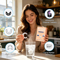 Comprimés effervescents nettoyants pour aligneurs et gouttières, à action rapide, OEM ODM, personnalisation complète, bleus, 90 unités, pour soins bucco-dentaires