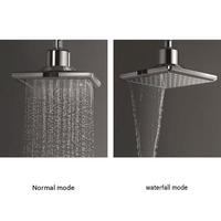 Pommeau de douche intelligent à commande gestuelle hydroélectrique certifié CUPC, haute pression, chromé, carré, avec LED