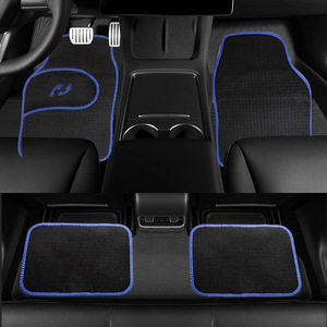 Baimo <b>Car</b> Floor Mats Universal 4-Piece Pack Non-Slip With Logo Print For <b>Interior</b> Use - Product Image 2