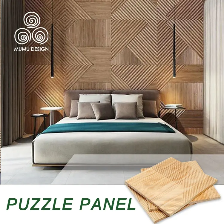 MUMU Modern Durable 3D Design doghe in legno pannello interno decorazione della casa rivestimento in legno per la costruzione di tessuti
