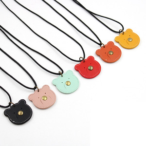 <b>Cute</b> PU leather <b>bear</b> pendant, Japanese style, can be used as a mask or glasses strap, anti-loss pen lanyard. - Product Image 2