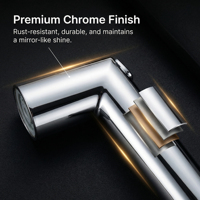 Douchette WC Bidet Premium en Plastique ABS Chromé, Fonction Unique, Pulvérisateur Shattaf Musulman, Douchette de Toilette Portable