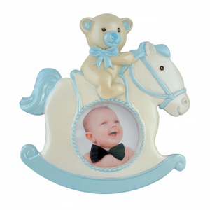 Cornice Portafoto in Resina Azzurra - Design "Cavallo Piccolo" - Product Image 2