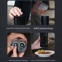 Moulin à poivre électrique 2-en-1 en acier inoxydable pour usage domestique, portable, alimenté par USB, réglable pour sel de mer, poivre noir, poivre de Sichuan