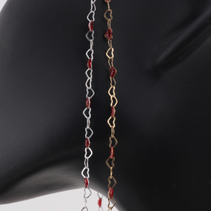 Cadena de Eslabones en Forma de Corazón Esmaltada en Rojo, Chapada en Oro de 14K, de Lujo, <span class=keywords><strong>para</strong></span> la Fabricación de Joyería, Pulseras y Collares Permanentes - Product Image 6