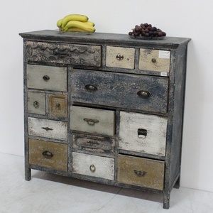 Shabby Vintage Chic <strong>Rustic</strong> Wooden <strong>Cabinets</strong> With Many Drawers - Product Image 1