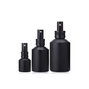 <span class=keywords><strong>Botella</strong></span> de aceite esencial facial de suero esmerilado negro de vidrio redondo con cubierta de aerosol negro 5ml 10ml 15ml 20ml 30ml 50ml 100ml - Product Image 6