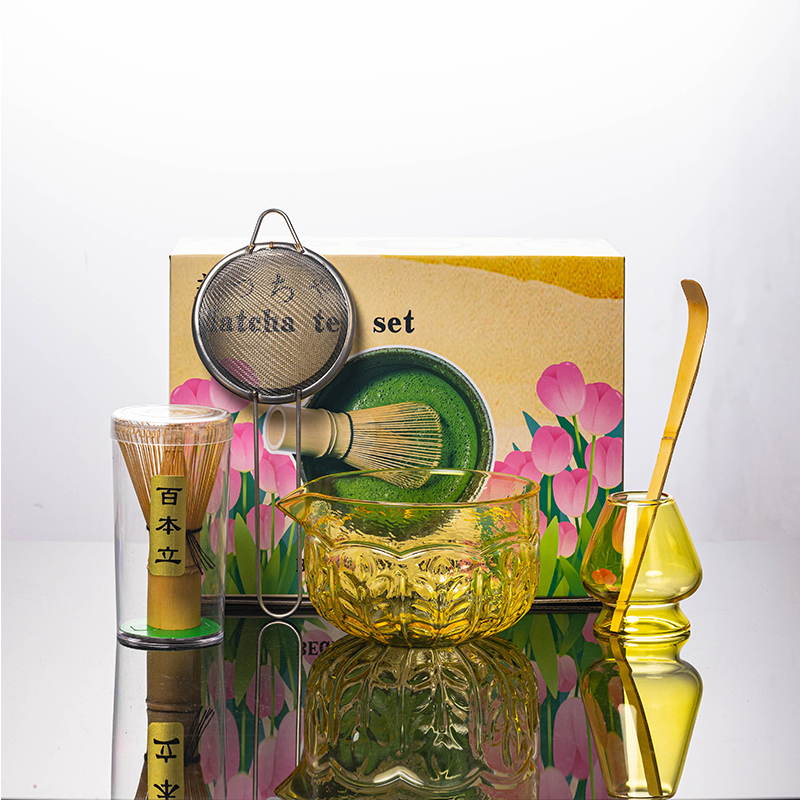 Wheat-ear matcha five-piece set (golden)