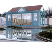 Véranda en verre pour patio extérieur, structure en aluminium, verre isolant Low-E, taille personnalisée