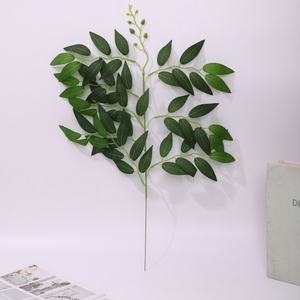 Hojas y arbustos artificiales de seda, arbustos y flores verdes de imitación para el jardín del hogar, la Oficina, la boda y la decoración de Año Nuevo - Product Image 4