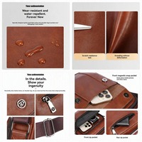 Tas selempang bahu pria modis tas selempang multi saku anti maling kualitas tinggi anti maling dengan penutup ritsleting