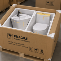 2025 Sanitaires WC Monobloc en Céramique Design Ligne Or Blanc Doré pour Salle de Bain