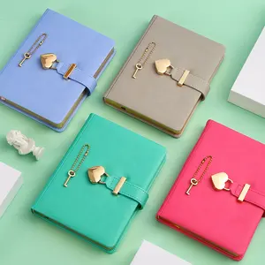 Hot sale multiple colour b6 note book custom memo note pad journal with lock and key