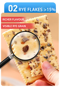 QIANSI Biscuits au sel de mer de seigle, faibles en sel, croustillants, carrés, 400g, à l'huile végétale, en boîte, pour repas décontractés, Nouveauté - Product Image 4