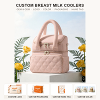 Sac isotherme pour lait maternel personnalisé OEM ODM sous marque privée, doublure thermique PEVA, en nylon, bandoulière, vente en gros