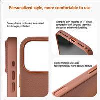 Casing Ponsel Hybrid Magnetik Berbahan Kain Tenun Teknologi Soft Touch untuk iPhone 18 Pro Max, Slim Fit dengan Pembukaan Tombol AI Presisi
