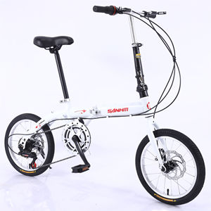 SHM 16インチ超軽量スチールディスクブレーキポータブル大人用折りたたみ自転車6速シティレジャーサイクリング - Product Image 5