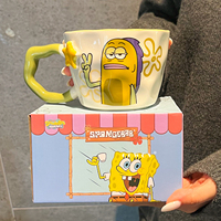 Tasses à café et gobelets à lait SpongeBob SquarePants 500 ml avec poignée pour la maison, les cadeaux, les fêtes et les gobelets à eau pour enfants