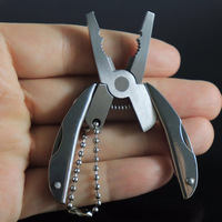 Ensemble d'outils multifonctionnels pliables en alliage d'aluminium pour le camping en plein air, porte-clés de poche, pinces multifonctions, tournevis