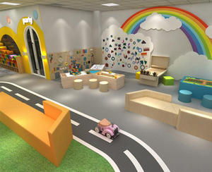 Casa de simulación de madera personalizada, patio de recreo interior, juego de rol para jardín de infantes y preescolar con Hospital, barbería - Product Image 2
