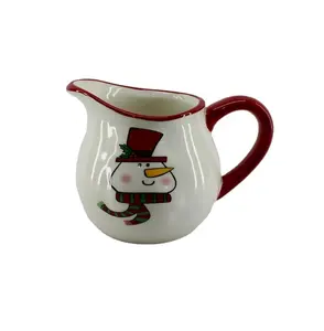 Funny snowman ceramic milk jug for holiday decoration