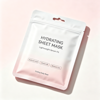 Pochette classique scellée sur trois côtés avec encoche de déchirement sur le dessus, facile à ouvrir pour l'emballage des masques en tissu pour soins quotidiens de la peau