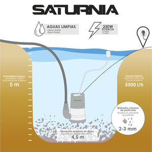 Pompa Sommergibile da 250 Watt 5.500 Litri/Ora di Acqua Pulita - Product Image 4