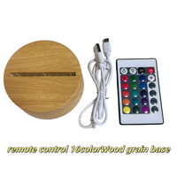 Lampe de nuit LED à 7 couleurs changeantes, forme ronde 3D, support avec capteur tactile et télécommande, base colorée pour Noël, cadeau pour enfants