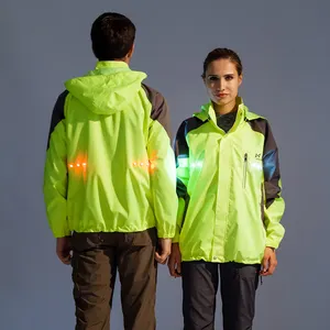 Stylish Black Yellow Matched LED Waterproof Removable Hat Adjustable Strap Men For Running Custom Reflective Jackets