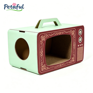 <span class=keywords><strong>Griffoir</strong></span> et maison pour chat rectangulaire moderne au design créatif TV, résistant à l'usure et aux rayures, motif imprimé pour salon - Product Image 3
